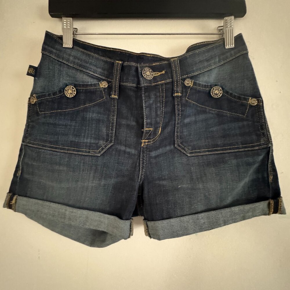 SIZE 6 Rock Republic Womens Cuffed Jean Shorts  Medium Wash